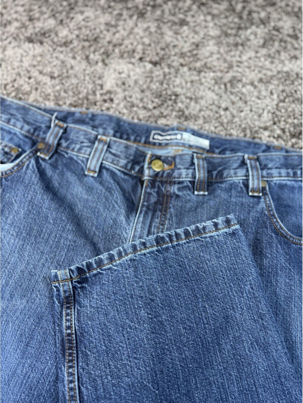 Carhartt Jeans Men's 44x30 Relaxed Fit Blue Denim Pants Cotton 105119 HA0